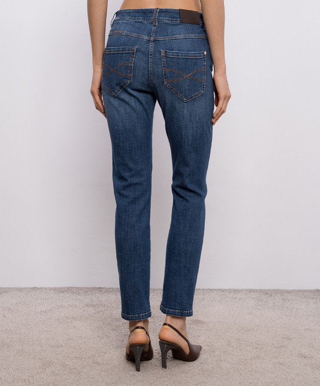 Brunello Cucinelli Сині джинси з патчем MB065P5679 зображення 4