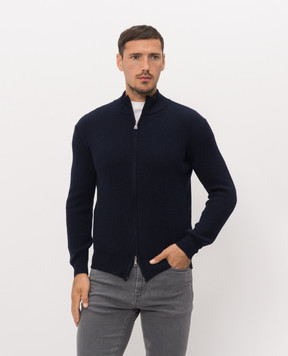 Cashmere&Whiskey Синий кардиган из шерсти мериноса 83110