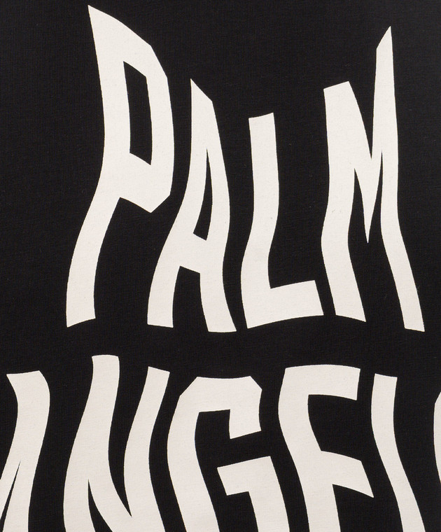 Palm Angels Чорна футболка з принтом логотипа Distorted PAMAA001JR016 зображення 5