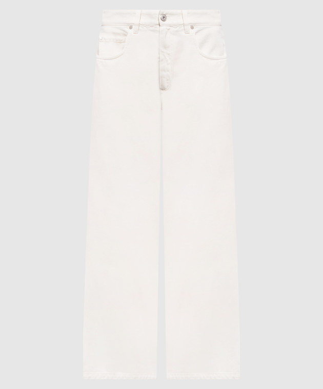 Brunello Cucinelli Джинсы цвета айвори с цепочкой мониль M0H81P4075