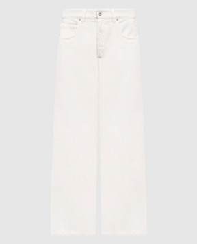 Brunello Cucinelli Джинсы цвета айвори с цепочкой мониль M0H81P4075