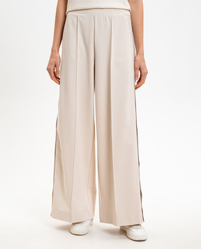 Max & Co Бежеві штани LULATO з логотипом MCOULULATO