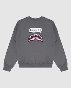 Sprayground Дитячий сірий світшот Shark in Japan SPY1551GGREY