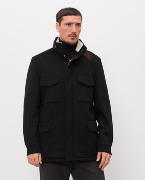 Loro Piana Черная куртка Traveller из кашемира FAO7500sh