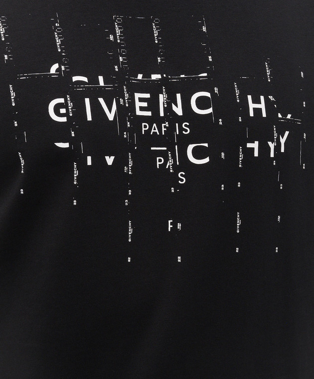 Givenchy Черная футболка с принтом логотипа BM71NK3YU9 изображение 5
