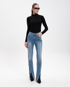 Thierry Mugler Блакитні джинси скіні з ефектом потертості 25F6PA0496242