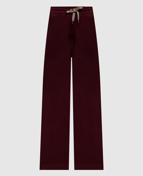 Brunello Cucinelli Бордовые спортивные штаны с шелком MP828SM689
