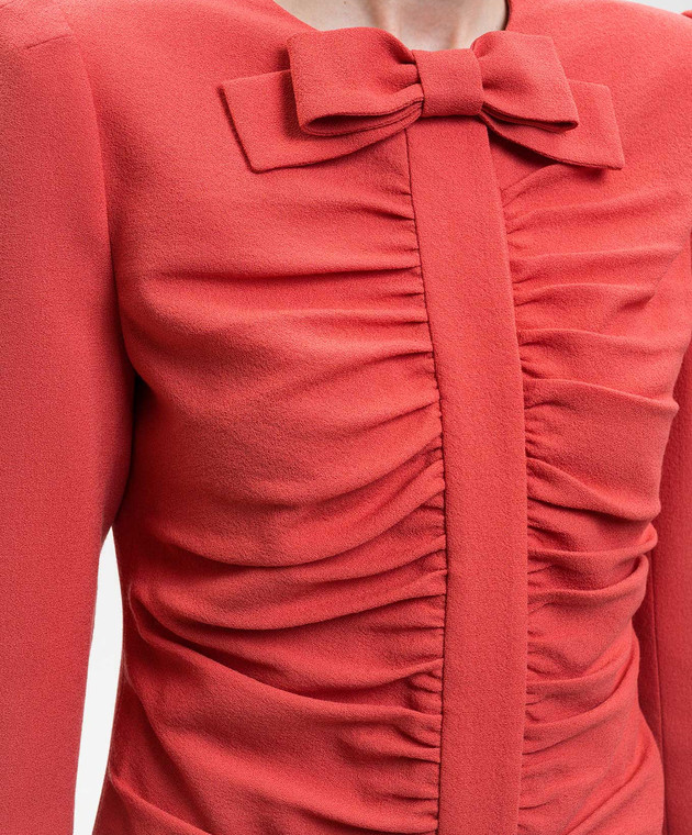 Valentino Кораловий жакет з вовни з драпіруванням 8B0CE5R5A6F зображення 5