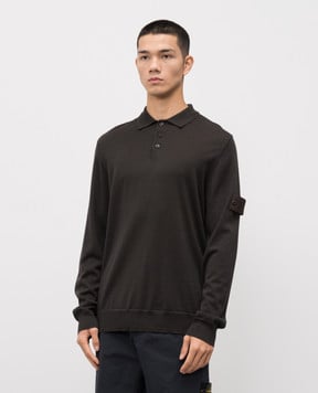 Stone Island Коричневе поло з патчем логотипа K2S155100076S00FC