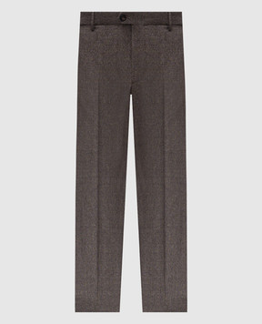 Peserico Коричневые брюки из шерсти в узор R5422008273