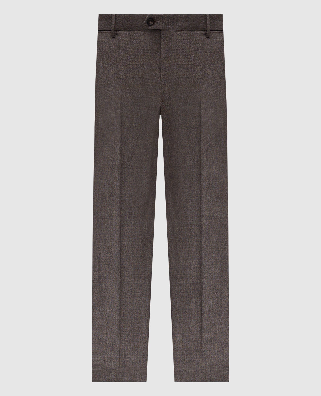 Коричневі штани з вовни у візерунок