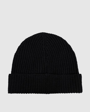 Off-White Черная шапка из шерсти с логотипом OWLC017F25KNI001