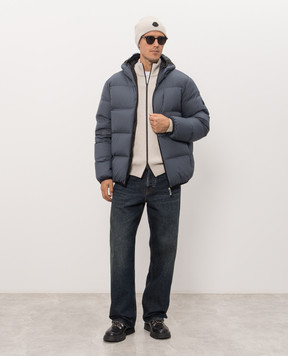 Moncler Серый кардиган из шерсти и кашемира L20919B00044M4281