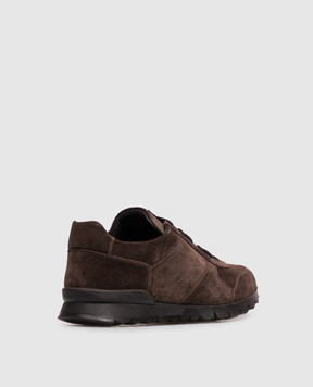 Kiton Коричневые замшевые кроссовки USSA114N01490