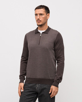 Enrico Mandelli Коричневое поло из шерсти 2K089A5911