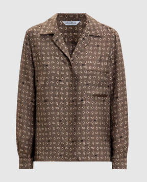 Max Mara Коричнева блуза DISCO із шовку MXMDISCO