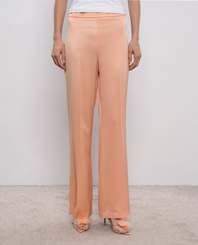 Twinset Рожеві штани кльош з логотипом 261TP2421