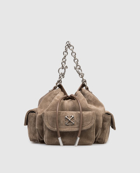 Off-White Коричневая замшевая сумка Dumbo OWMY002S26LEA001