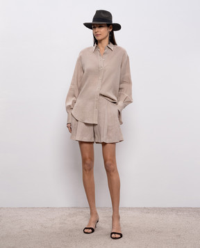 Brunello Cucinelli Бежеві шорти з льону MA698DV499