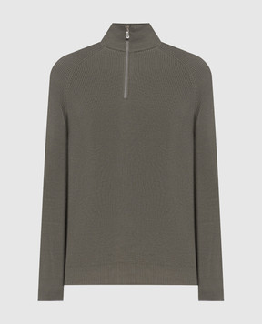 Brunello Cucinelli Джемпер цвета хаки с молнией M29400104
