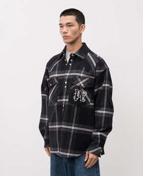 Palm Angels s Черная рубашка в клетку PMES023R24FAB001