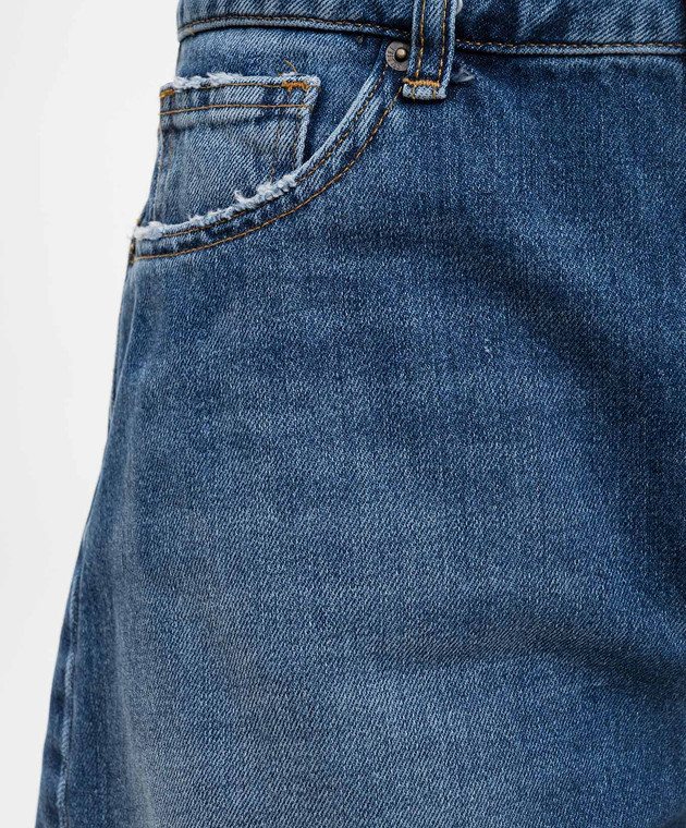 Solotre Сині джинсові шорти з ефектом потертості M1AB0142 зображення 5