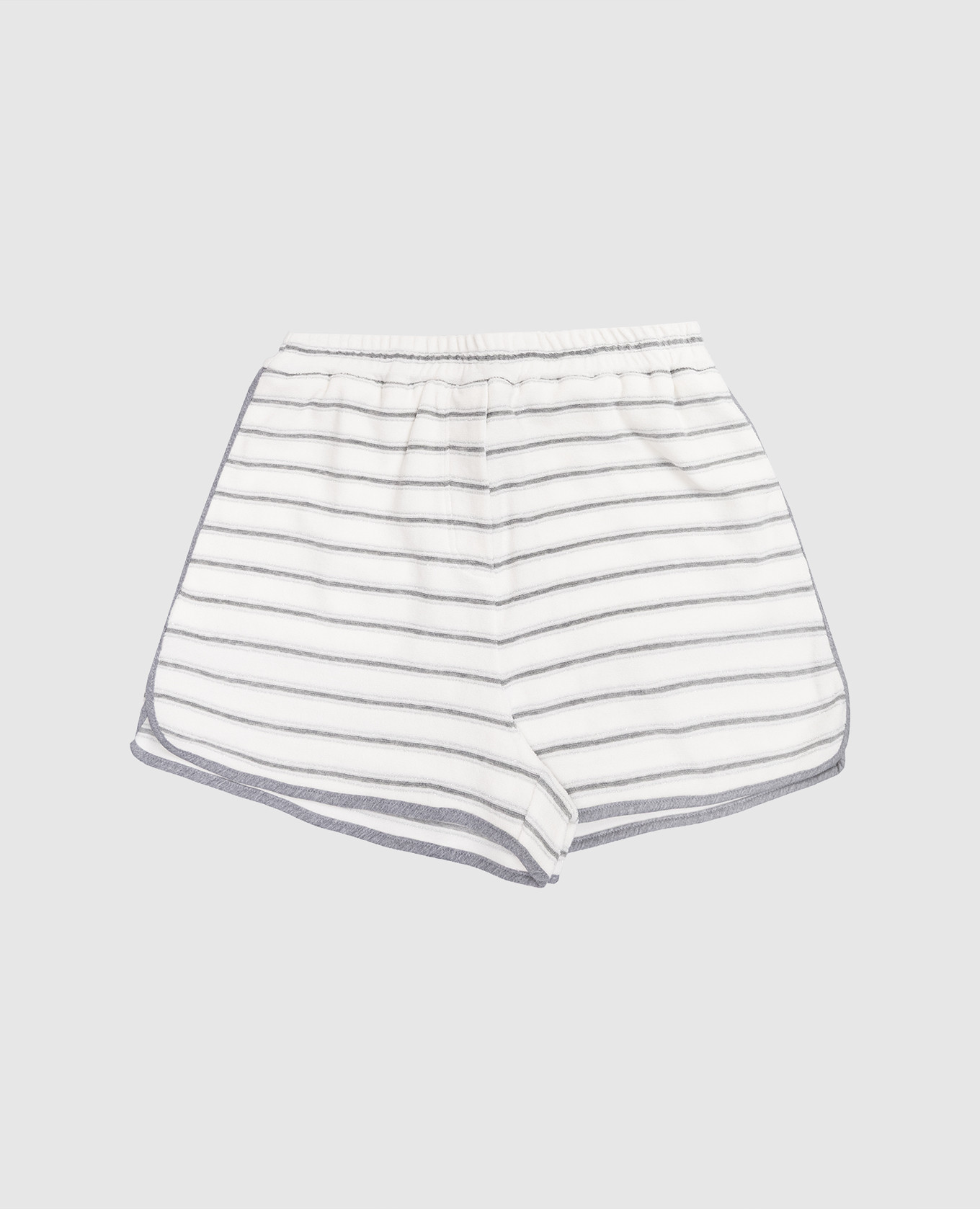 Детские белые шорты в полоску с шелком