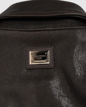 Dolce&Gabbana Дитяча коричнева шкіряна куртка L53B06G7QNW812+