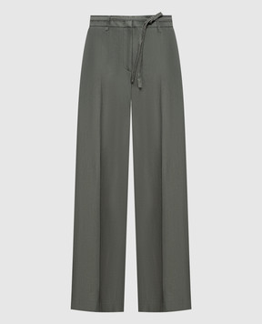 Peserico Зеленые брюки с леном с поясом P04274A01921