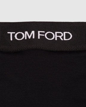 Tom Ford Черные трусики-тонг с контрастным логотипом KNJ009JEX011