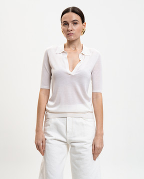 Gabriela Hearst Білий топ Frank з кашеміру і шовку X009330A003