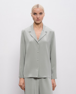 Max Mara Зеленая рубашка PAEDO из шелка MXPAEDO