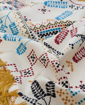 Momoni Белый платок из шелка с бахромой MOSC002MO52B