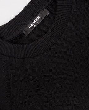 Balmain Дитячий чорний світшот з логотипом BZ4I20Z31831214