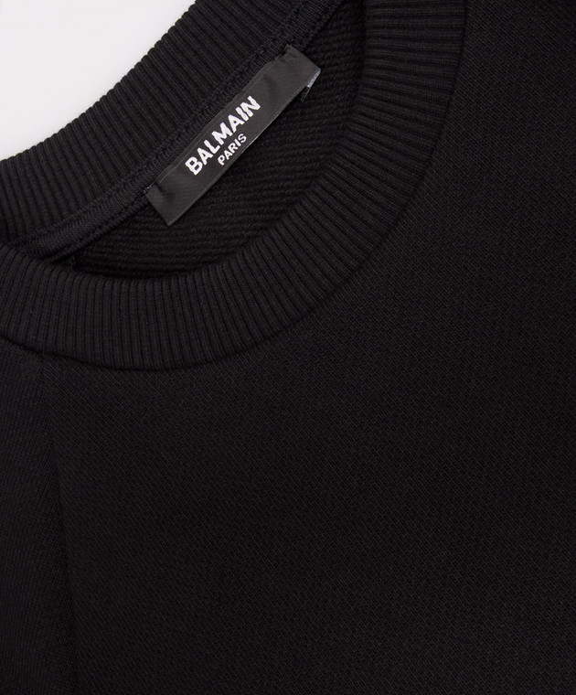 Balmain Дитячий чорний світшот з логотипом BZ4I20Z31831214 зображення 3