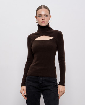 Allude Коричневий гольф з вовни та кашеміру в рубчик 25517721