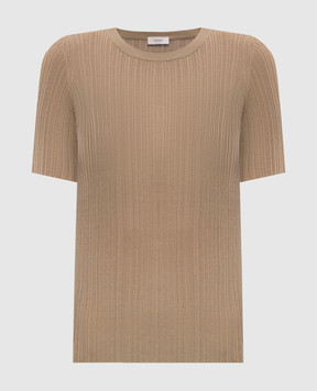Agnona Бежевий топ з шовком в рубчик KT090157Q180P