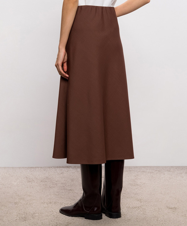 Brunello Cucinelli Коричневая юбка с шерстью MB143G3634 изображение 4