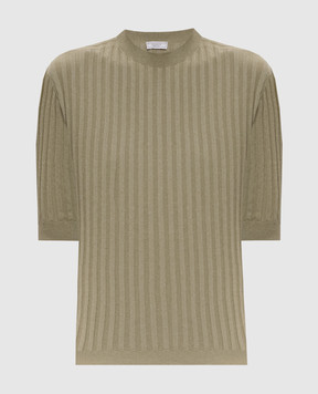 Peserico Топ кольору хакі в рубчик A99096F1809310