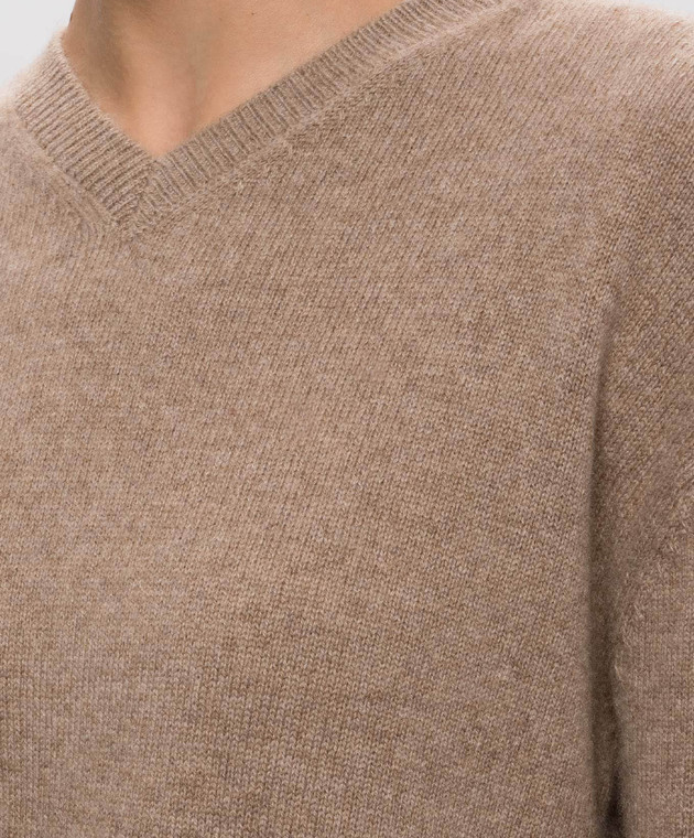 Max Mara Коричневый пуловер FATA из кашемира SMMFATA изображение 5