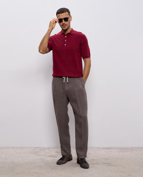 Brunello Cucinelli Бордове поло з бавовни M29400025