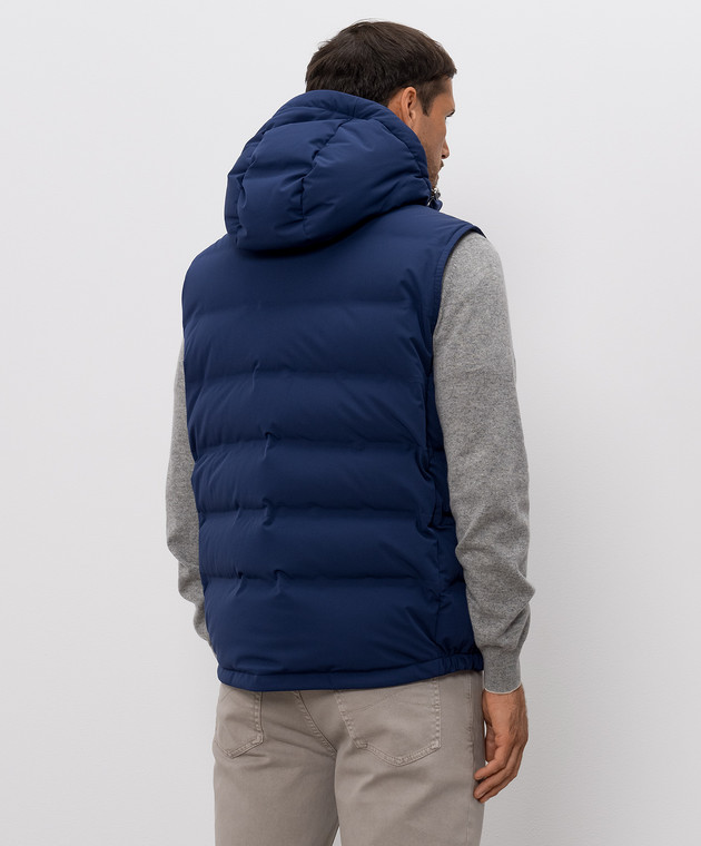 Brunello Cucinelli Синий пуховый жилет MV4061605 изображение 4