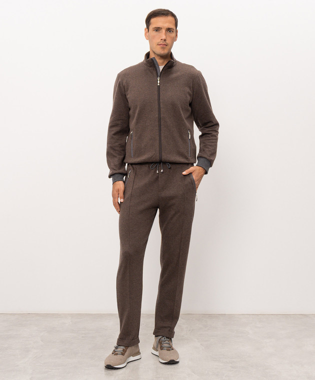 Doriani Cashmere Темно-коричневі штани з вовни з відворотами 875PANTTAZJ36 зображення 2