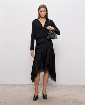 3.1 Phillip Lim Чорна спідниця із шовком в принт F26136282FAS