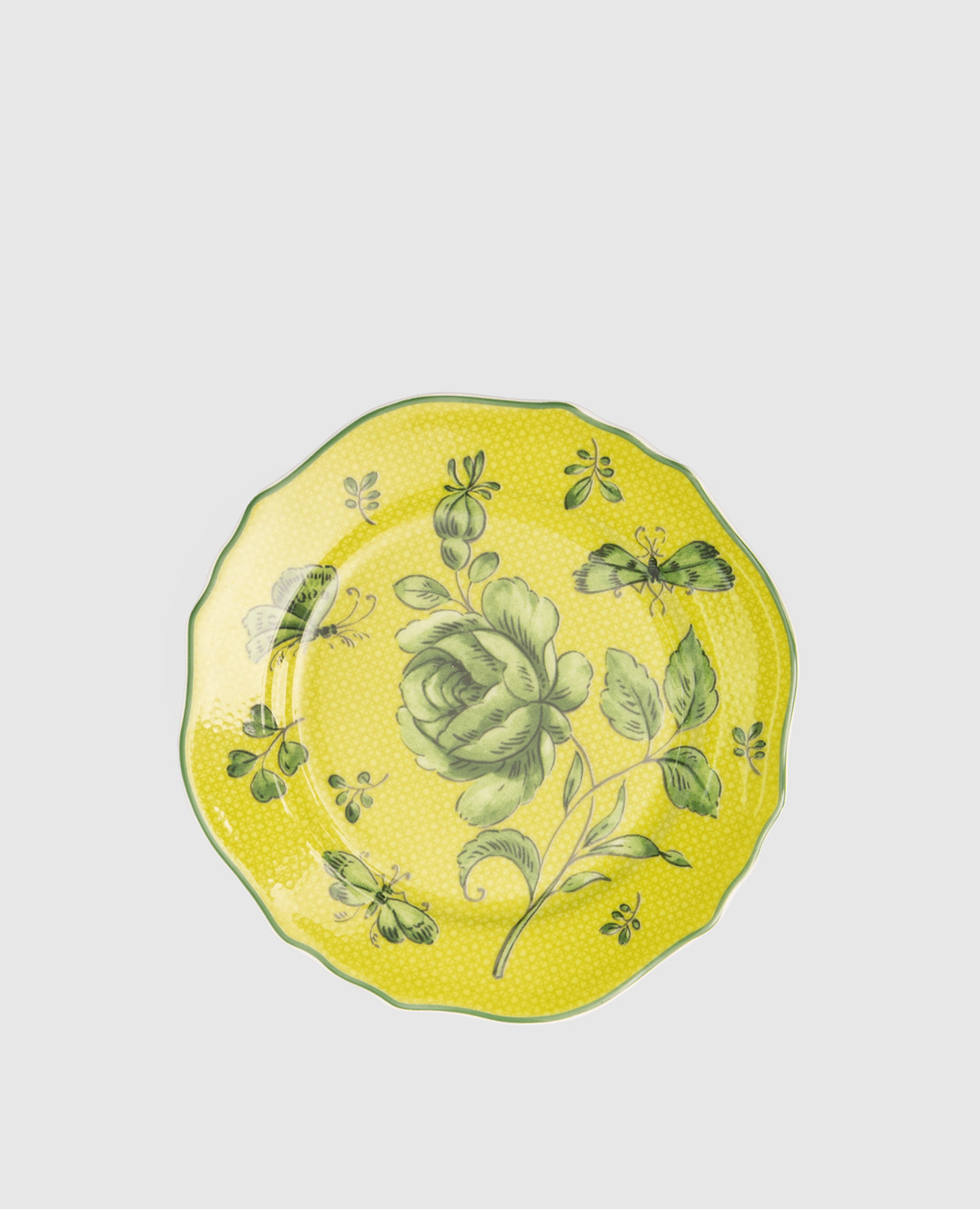 

Зеленая фарфоровая тарелка для хлеба Rosa Rosae, Зеленый, Посуда