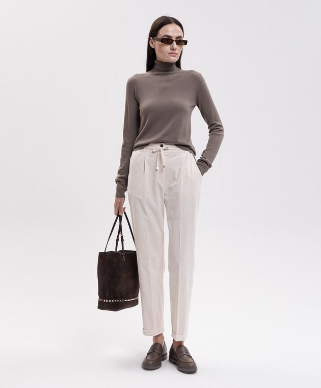 Kiton Коричневий гольф з кашеміру D62746078800 зображення 2