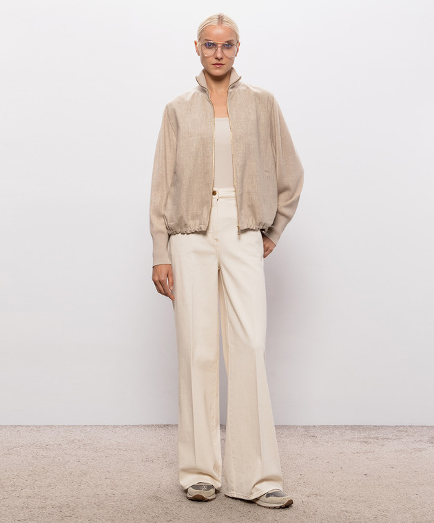 Fabiana Filippi Бежевая куртка с шерстью GCD226F220M436 изображение 2