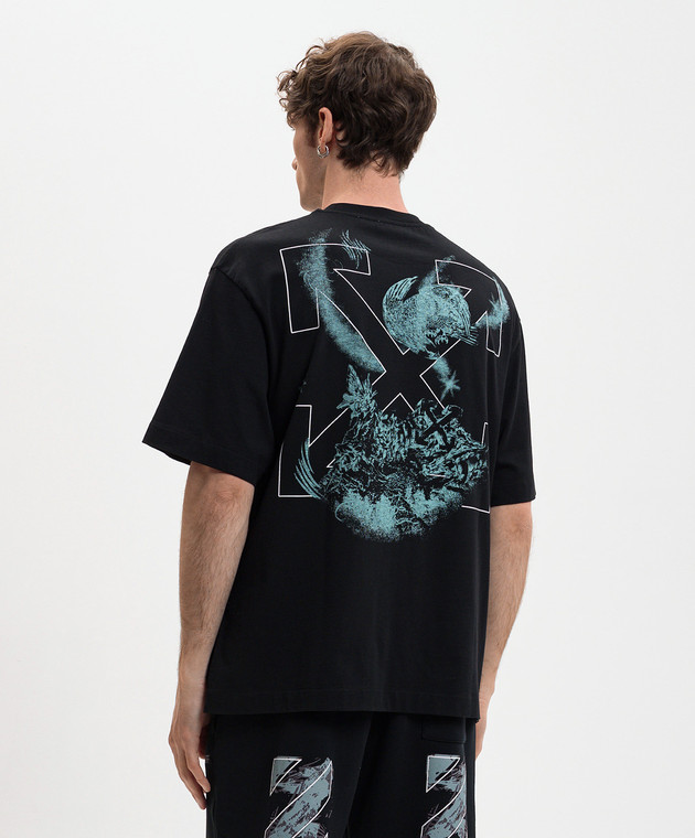 Off-White Чорна футболка з брендовим принтом 44MAA120S26J00E зображення 4