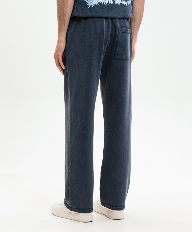 Off-White Синие спортивные брюки с принтом логотипа 44MCH05AS26F003 изображение 4