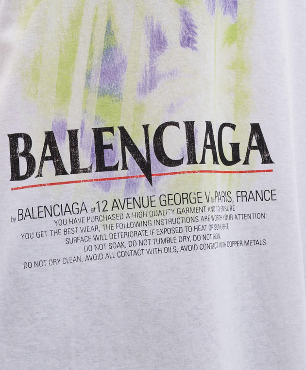 Balenciaga Белая футболка The Window с принтом A00497TUV07 изображение 5